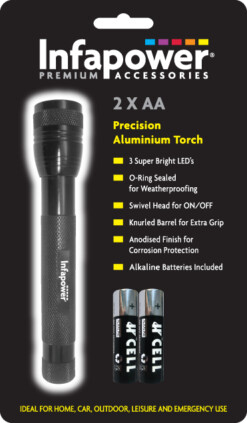 INFAPOWER 2xAA PRECISION ALUMINIUM TORCH BATT INC
